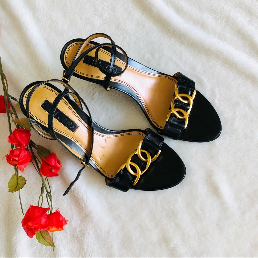 Unisa | Leather gold chain sandals